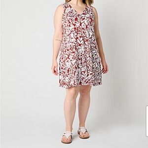 St. John's Bay women's Plus Size Sleeveless Swing Dress
